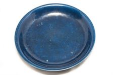 Deep blue dish with carved dragon design, 1522-1566