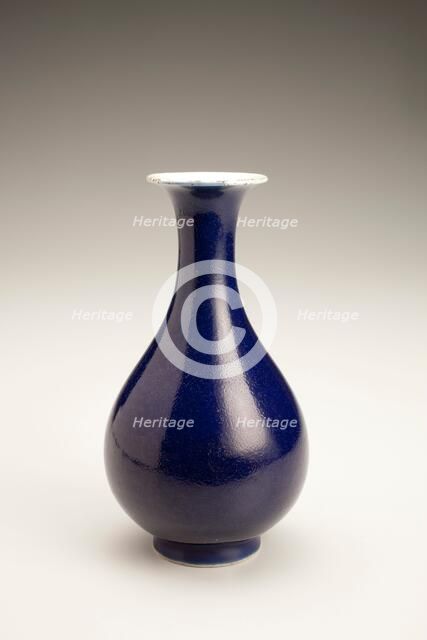 Deep-blue vase, 1700s. Creator: Unknown.