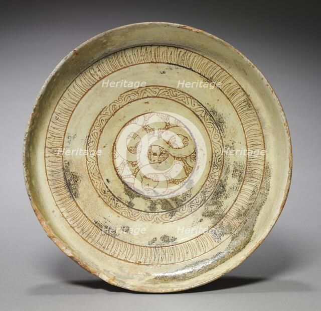 Deep Plate with Decorative Patterns, 1100s. Creator: Unknown.
