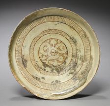 Deep Plate with Decorative Patterns, 1100s. Creator: Unknown