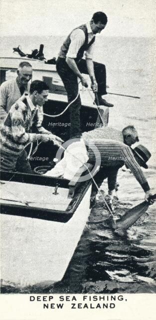 'Deep Sea Fishing, New Zealand', 1927 (1937). Artist: Unknown.