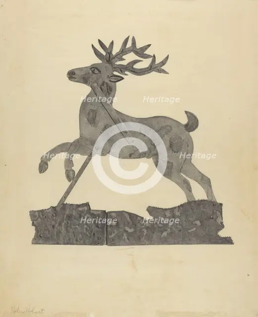 Deer Weather Vane, c. 1938. Creator: Helen Hobart.