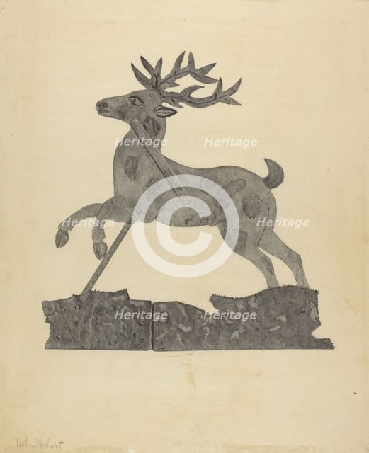 Deer Weather Vane, c. 1938. Creator: Helen Hobart.