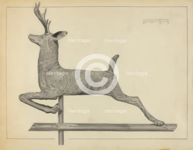 Deer Weather Vane, c. 1938. Creator: Salvatore Borrazzo.