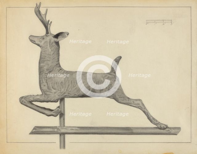 Deer Weather Vane, c. 1938. Creator: Salvatore Borrazzo.