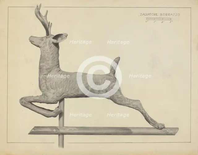 Deer Weather Vane, c. 1938. Creator: Salvatore Borrazzo.
