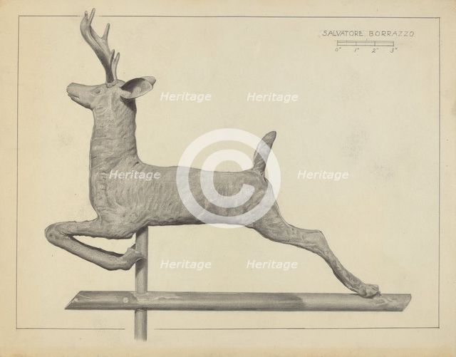 Deer Weather Vane, c. 1938. Creator: Salvatore Borrazzo.