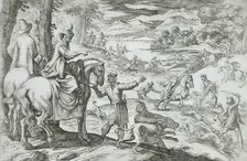 Deer and Wolf Hunt, 16th century. Creator: Antonio Tempesta
