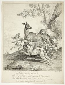 Deer Attacked by Dogs, 1725. Creator: Jean-Baptiste Oudry