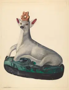 Deer Figurine, c. 1936. Creator: Mina Lowry