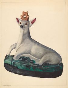 Deer Figurine, c. 1936. Creator: Mina Lowry