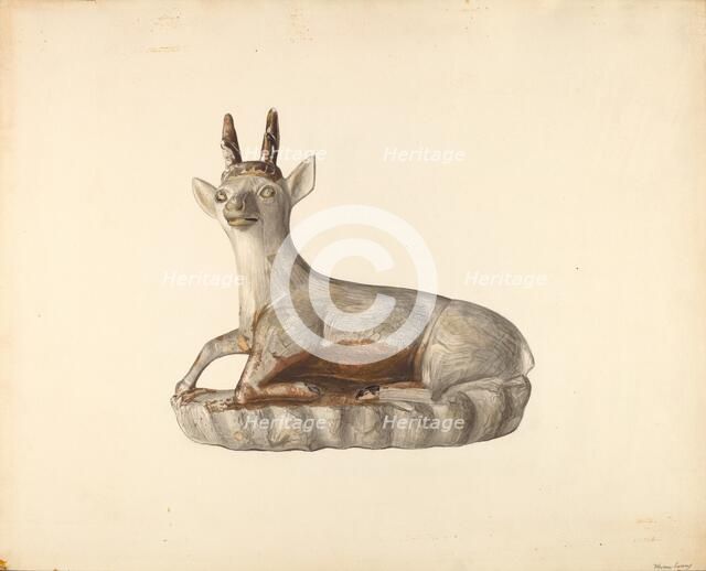 Deer Figurine, c. 1938. Creator: Mina Lowry.