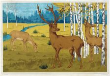 Deer, from L'Animal dans la Decoration pub. 1897. Creator: Maurice Pillard Verneuil (1869?1942)