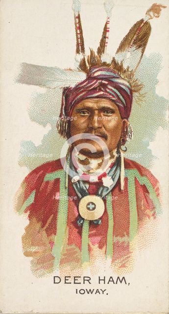 Deer Ham, Ioway, from the American Indian Chiefs series (N2) for Allen & Ginter Cigarettes..., 1888. Creator: Allen & Ginter.