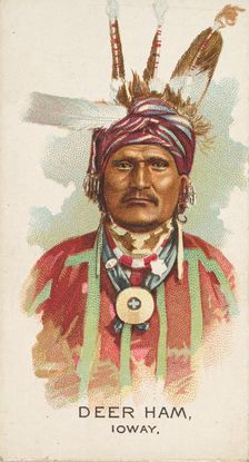 Deer Ham, Ioway, from the American Indian Chiefs series (N2) for Allen & Ginter Cigarettes..., 1888. Creator: Allen & Ginter