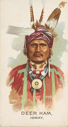 Deer Ham, Ioway, from the American Indian Chiefs series (N2) for Allen & Ginter Cigarettes..., 1888. Creator: Allen & Ginter