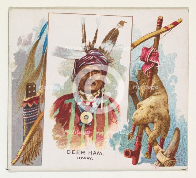 Deer Ham, Ioway, from the American Indian Chiefs series (N36) for Allen & Ginter Cigarette..., 1888. Creator: Allen & Ginter.