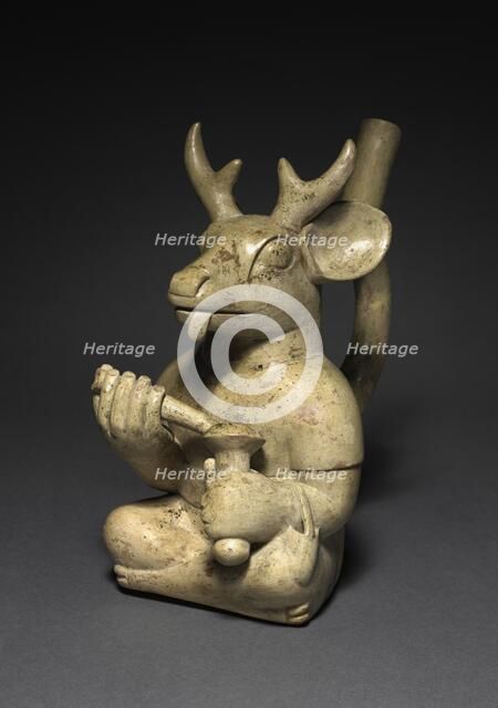 Deer-Headed Figure Vessel, 200-850. Creator: Unknown.