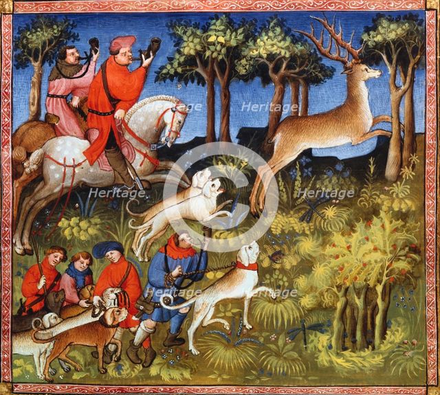 Deer hunt, 15th century. Artist: Workshop of the Bedford Breviary