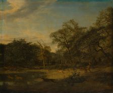 Deer Hunt in a Swampy Forest Landscape, 1665. Creator: Adriaen van de Velde