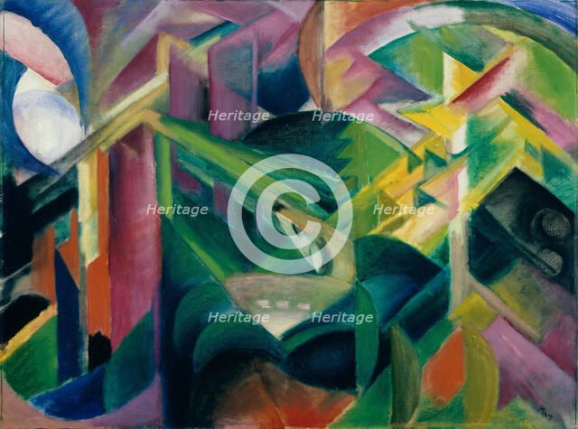 Deer in Cloister Garden, 1912. Artist: Marc, Franz (1880-1916)