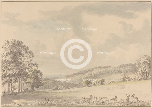 Deer Resting in Albury Park, after 1780. Creator: Anthony Devis.