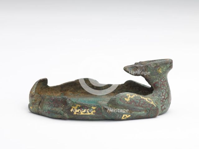 Deer-shaped ornament (fragment), Han dynasty, 206 BCE-220 CE. Creator: Unknown.