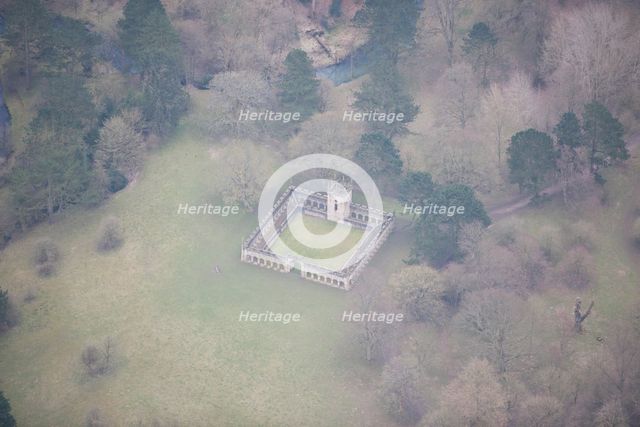 Deer shelter in Auckland Castle deer park, Bishop Auckland, County Durham, 2016. Creator: Matthew Oakey.
