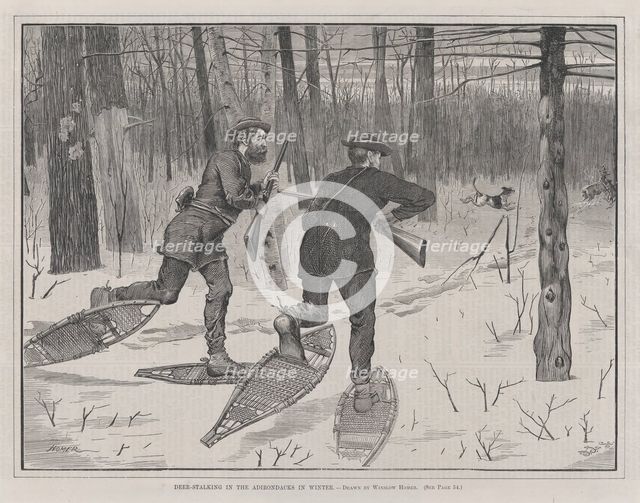 Deer-Stalking in the Adirondacks in Winter (Every Saturday, Vol. II, New Serie..., January 21, 1871. Creator: John Parker Davis.