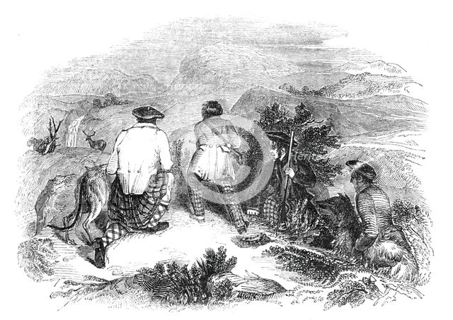 Deer stalking in the highlands of Scotland, 1842. Creator: Unknown.
