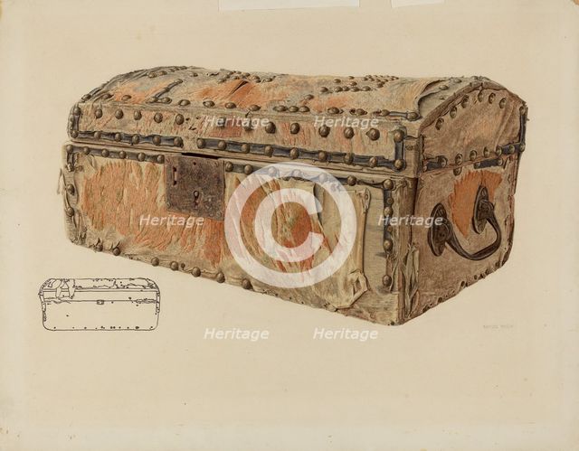 Deerskin Covered Chest, c. 1942. Creator: Samuel Faigin.