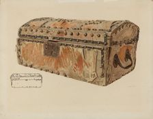 Deerskin Covered Chest, c. 1942. Creator: Samuel Faigin