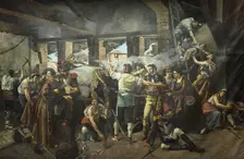 Defence of the Convent of Santa Engracia in Zaragoza, 1809, (1890). Creator: Nicolas Megia Marquez