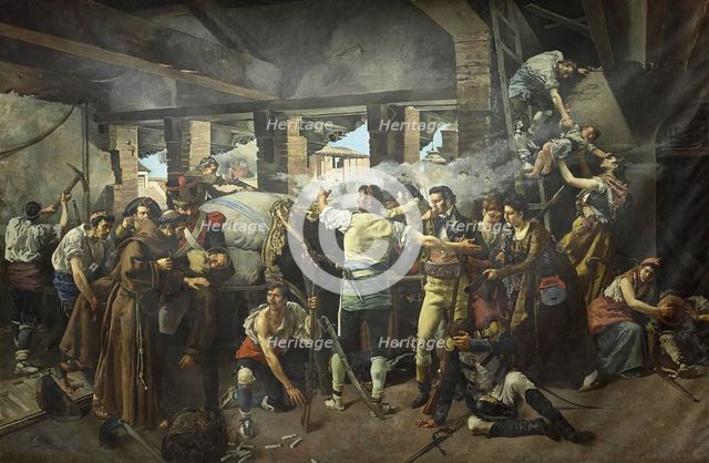 Defence of the Convent of Santa Engracia in Zaragoza, 1809, (1890). Creator: Nicolas Megia Marquez.
