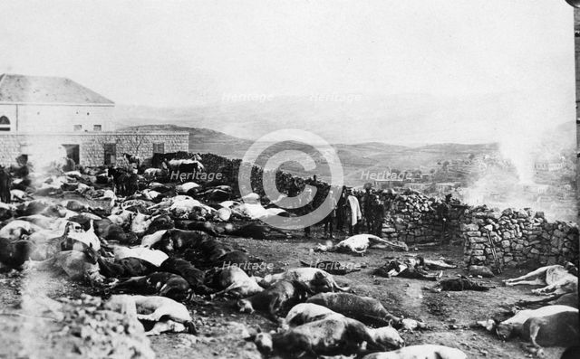 Defence of the Citadel of Rachaya, Druze rebellion, Jabal el Druze, Syria, 1925. Artist: Unknown