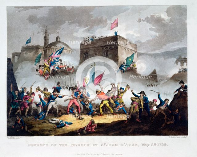 'Defence of the breach at St Jean d'Acre, May 8th 1799', 1815. Creator: Thomas Sutherland.