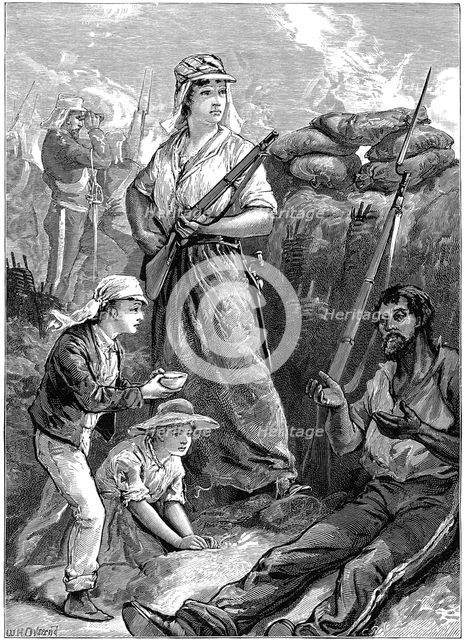 Defence of the fort at Futtegurh, Indian Mutiny, 1857-1859 (c1895). Artist: Unknown