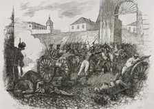 Defence of Monteleon artillery park during the Dos de Mayo Uprising, Madrid, Spain, 1808 (1853). Creator: Miranda