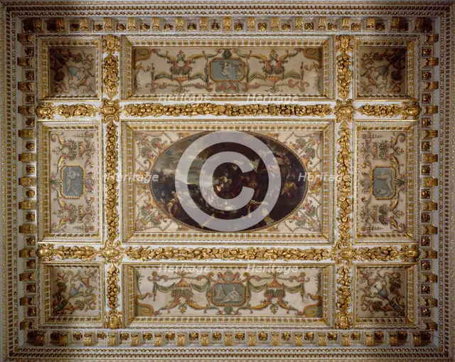 Defence of Scutari, Gallery ceiling, Chiswick House, c1990-2010. Artist: Nigel Corrie.