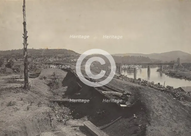 Defences of the Etawah Bridge, 1860s. Creator: George N. Barnard.