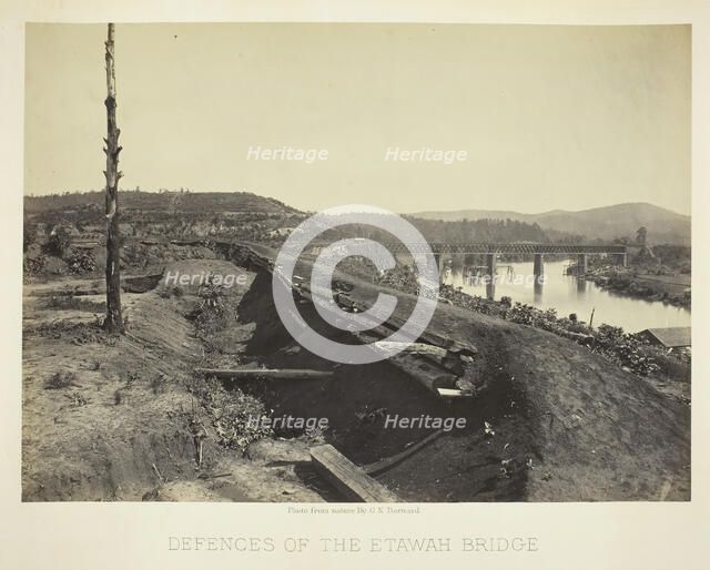 Defences of the Etawah Bridge, 1866. Creator: George N. Barnard.