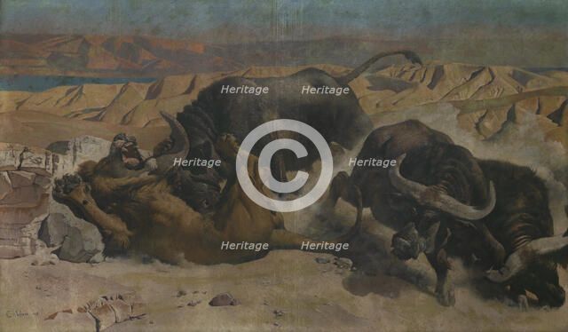 Defending the Herd, 1878. Creator: Charles Verlat.