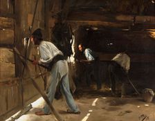 Defending the hut, 1895. Creator: Antonio Fillol Granell