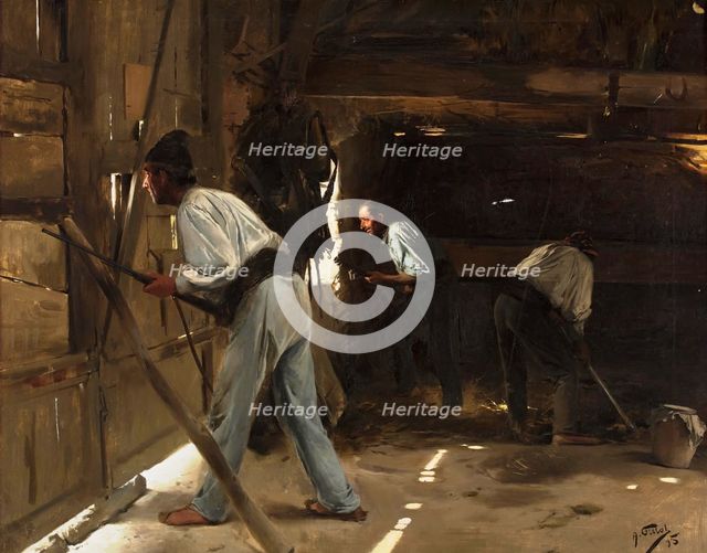 Defending the hut, 1895. Creator: Antonio Fillol Granell.