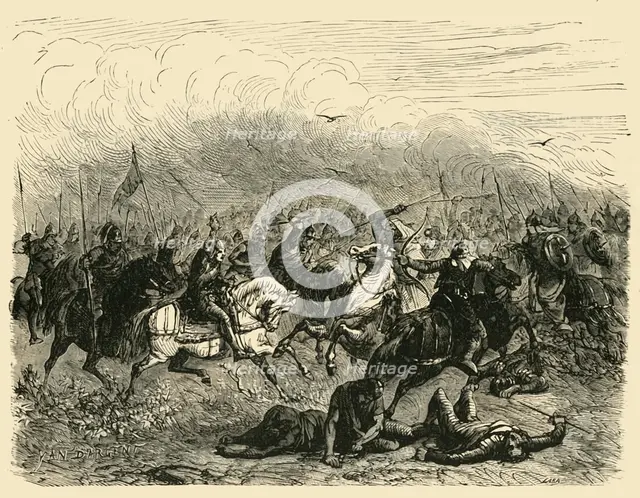 'Defeat of Abdalrahman at Poitiers', (732AD), 1890.   Creator: Unknown.