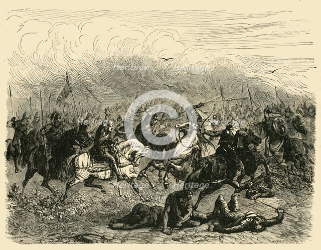 'Defeat of Abdalrahman at Poitiers', (732AD), 1890.   Creator: Unknown.