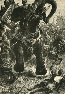 Defeat of Porus by the Macedonians 1890. Creator: Unknown