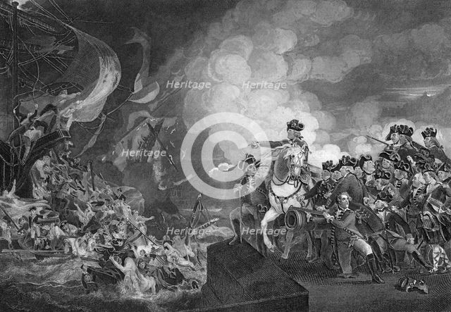 'Defeat of the Floating Batteries at Gibraltar', 1782 (c1857). Artist: G Stodart
