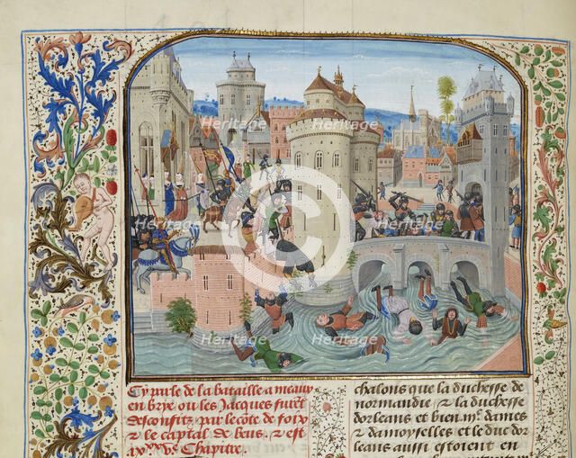 Defeat of the Jacquerie on 9 June 1358, ca 1470-1475. Creator: Liédet, Loyset (1420-1479).