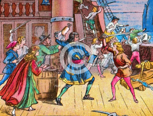 'Defeat of the pirates', c1905. Artist: Unknown.